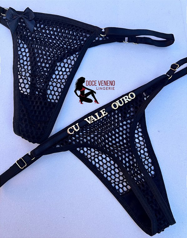 Calcinha Personalizada arrastão | Preta