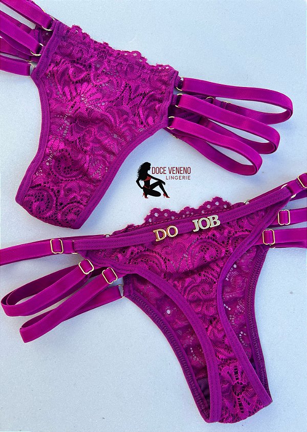 Calcinha personalizada - Renda (u) - Roxo