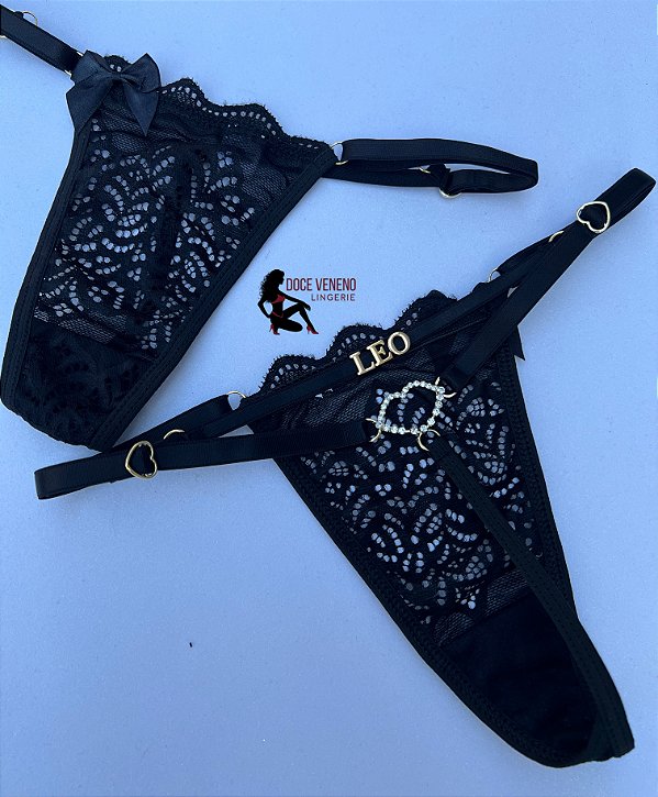 Calcinha Personalizada (u) boca | Preta