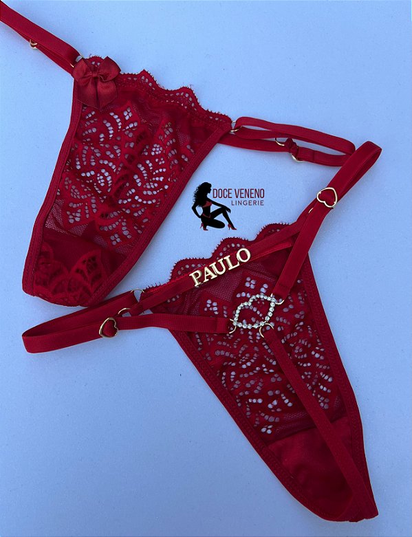 Calcinha Personalizada (u) boca | Vermelha