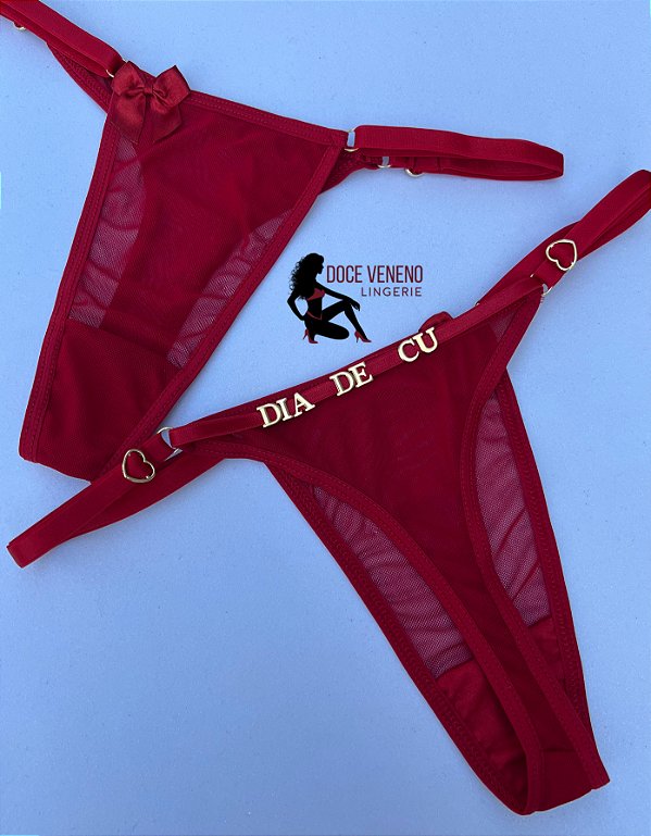Calcinha Personalizada (u) tule de cor | Vermelha