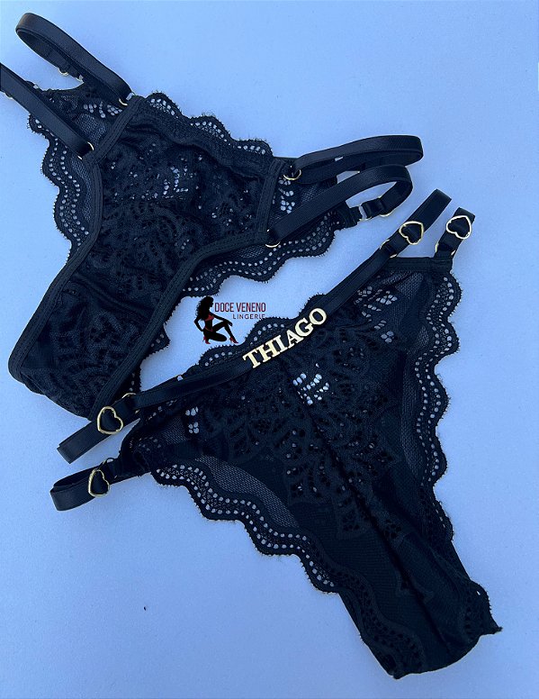 Calcinha Personalizada Pri | Preta (PLUS SIZE)