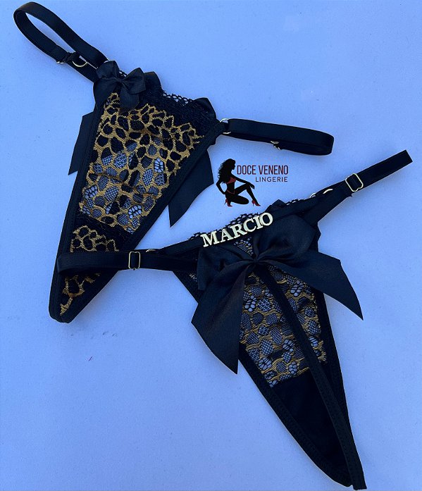 Calcinha personalizada sexy fio| laço - Onça