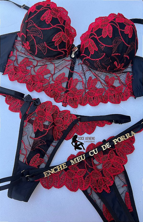 Conjunto Personalizado Tati - Preto/vermelho