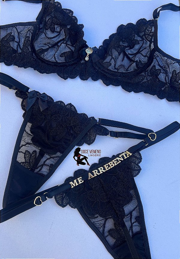 Conjunto Personalizado Jade sem bojo com aro - Preto