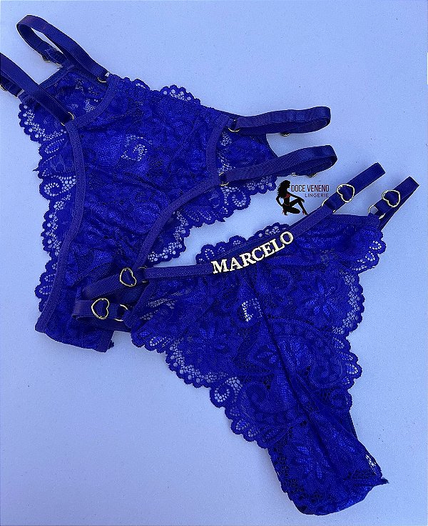 Calcinha Personalizada Pri | Azul bic (PLUS SIZE)