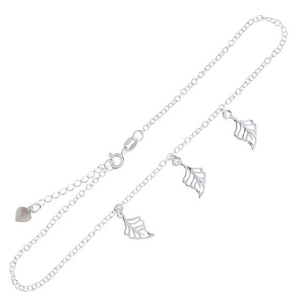 TORNOZELEIRA DE FOLHAS PRATA