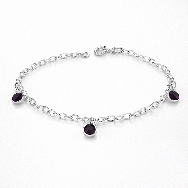 Pulseira Zircônia Uva - Prata 925