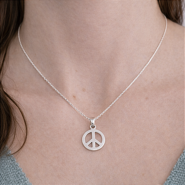 Colar Símbolo da Paz - Prata 925