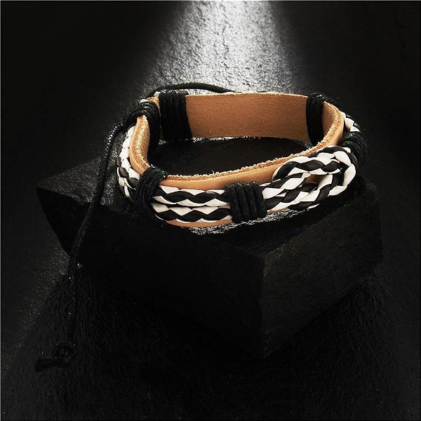 BRACELETE COURO BEGE CLARO