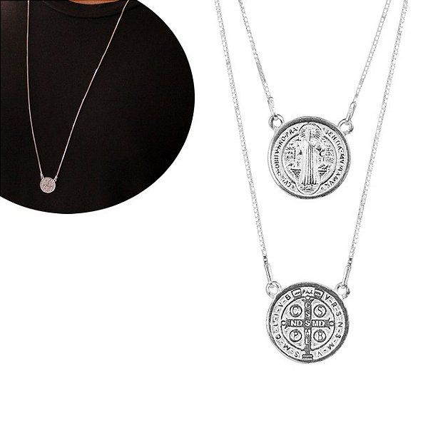 Escapulário Prata Medalha de São Bento