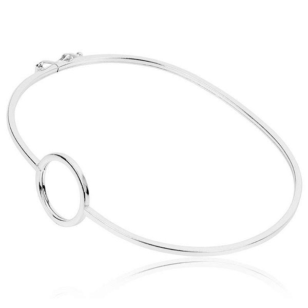 BRACELETE GEOMÉTRICO REDONDO DE PRATA 925
