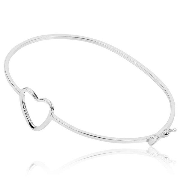 BRACELETE DE CORAÇÃO DE PRATA 925