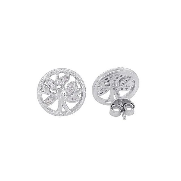 BRINCO DE PRATA - ARVORE DA VIDA ZIRCÔNIA