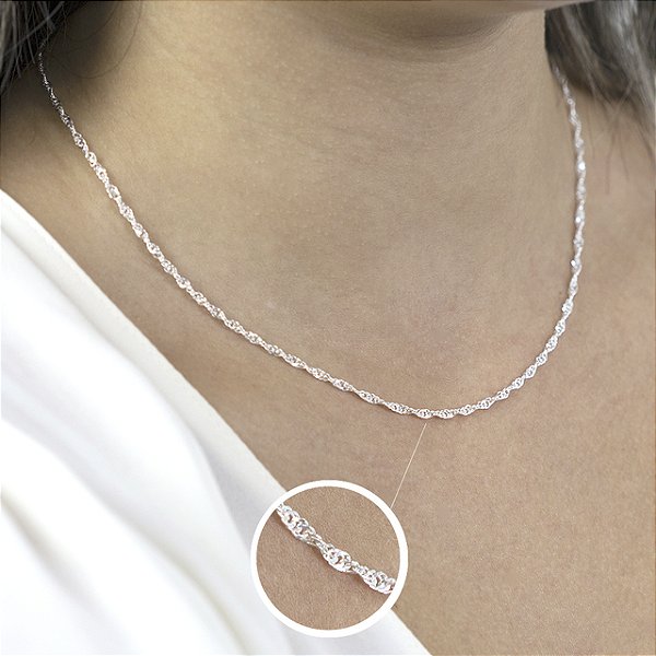 Corrente De Prata Singapura Fio 2mm