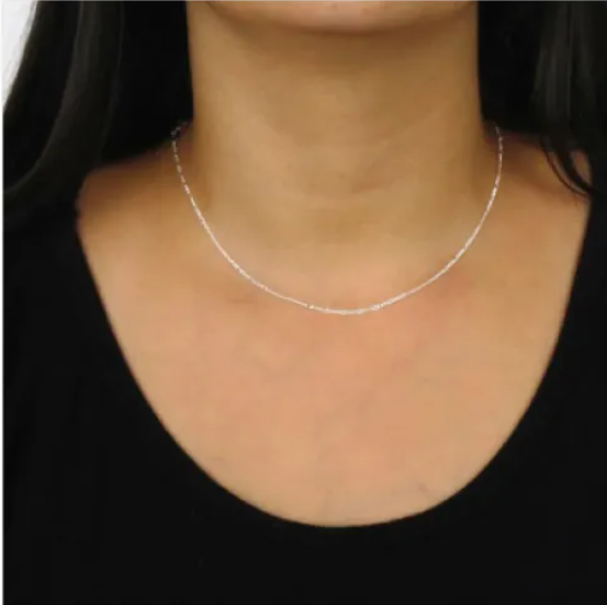 Corrente Groumet Alternada TAM 40 - Prata 925