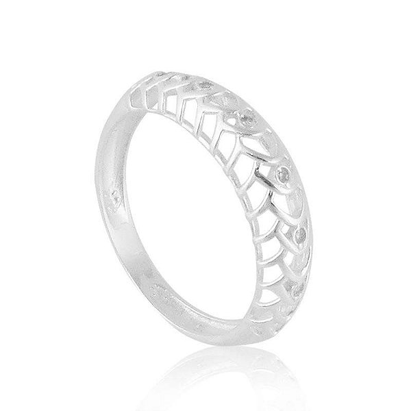 ANEL COM ZIRCÔNIAS PRATA