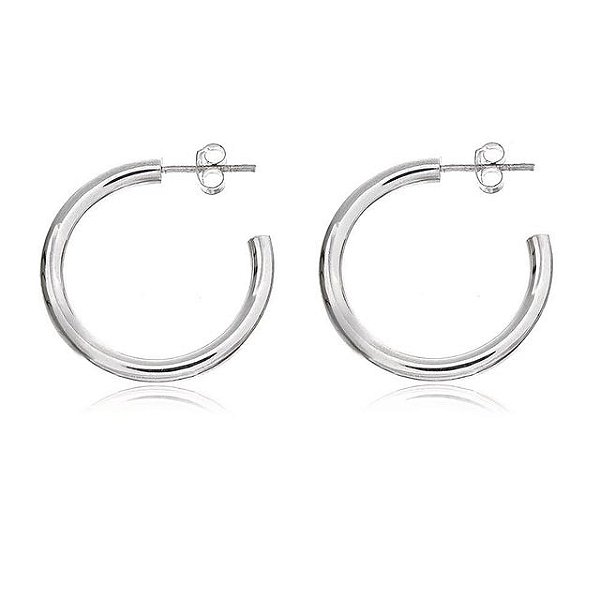 Argola de Prata lisa média