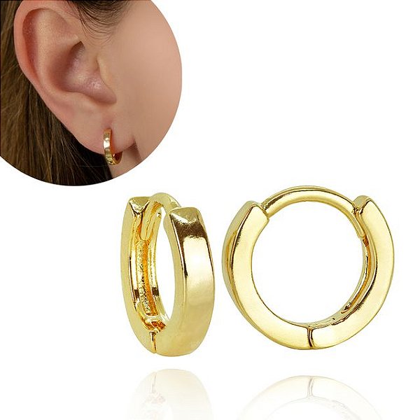 Argola Lisa Folheado em Ouro 18K - SEMIJOIA