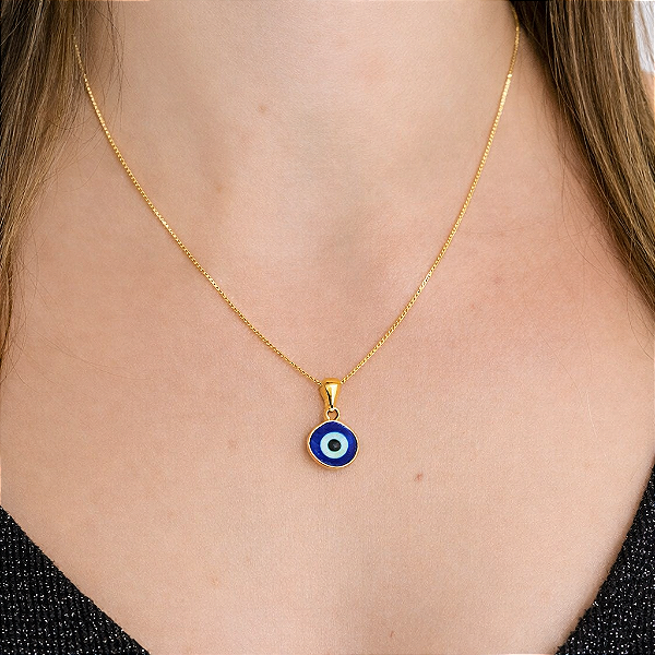 Colar Pingente Olho Grego - Semijoia