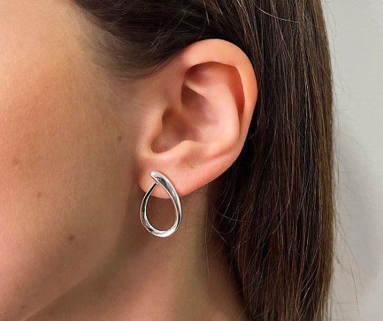 Brinco Gota Moderna - Prata 925