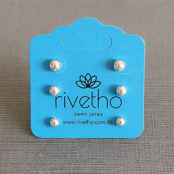 Brinco Trio Bolinhas - Prata 925