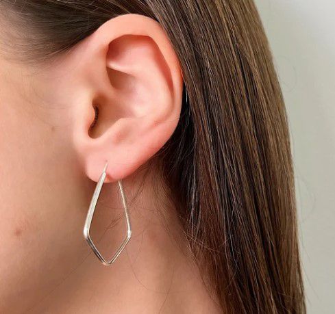 Argola Losango de Prata 925