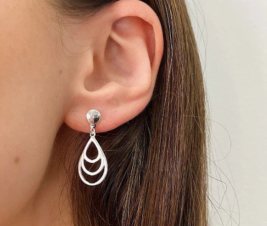 Brinco Gota Vazada - Prata 925