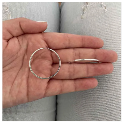 ARGOLA MÉDIA FIO QUADRADO PRATA