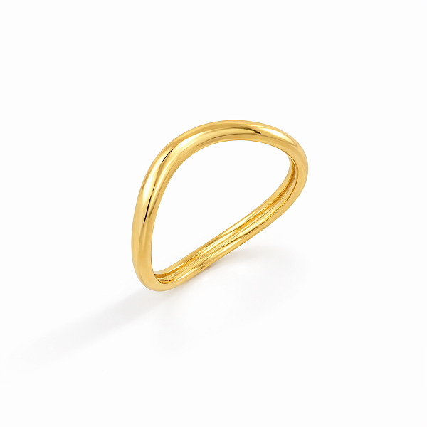 Anel Design Ondulado - Banhado Ouro 18k