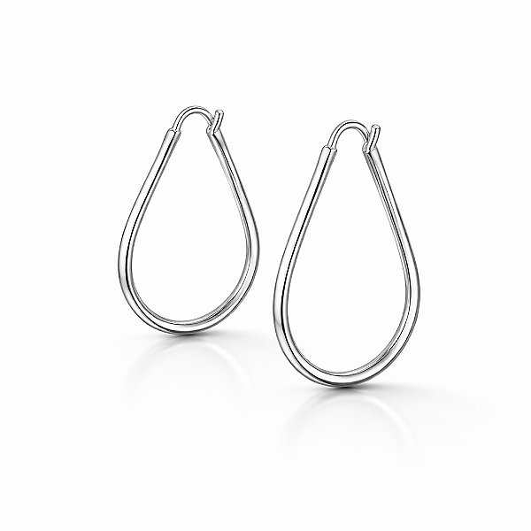 Brinco Argola Gota Pequena 2cm - Prata 925