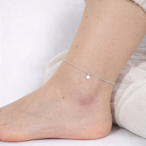 Tornozeleira Estrela Delicada - Prata 925