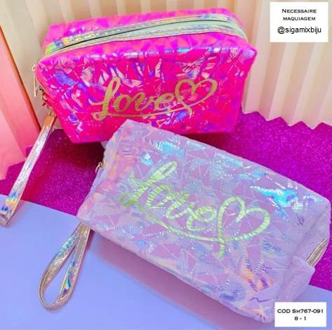 Necessaire De Maquiagem Love Holográfica