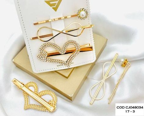 Kit Presilha Coração Strass