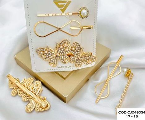Kit Presilha Borboleta Strass