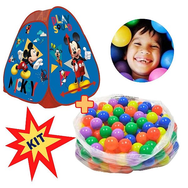 Barraca Infantil Kit Bolinhas Tenda Mickey Mouse Casa Menino