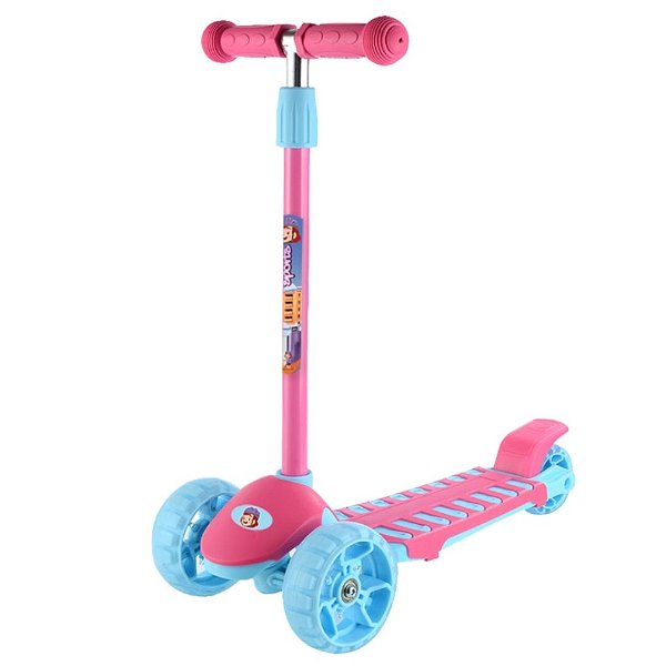 Patinete Infantil 3 Rodas Ajustável Dobrável Menina Menino