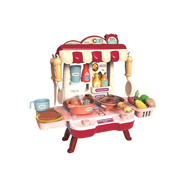 Cozinha Infantil Kit Completa Menina Brinquedo Som Luz