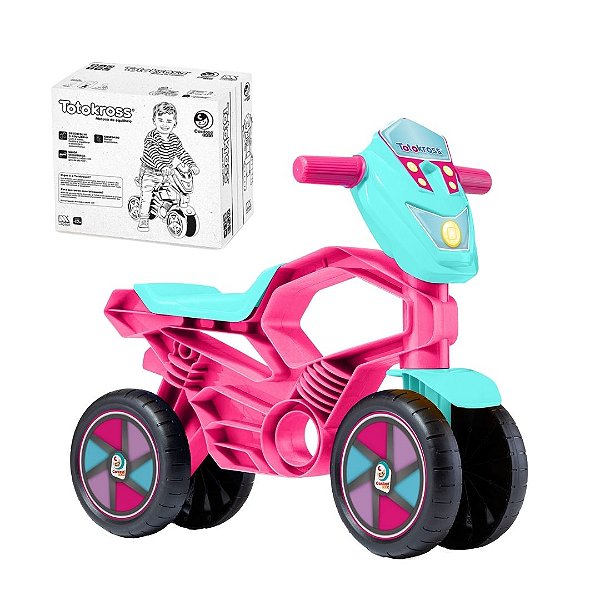 Totokross Infantil Rosa Menina 4 Rodas Equilibrio