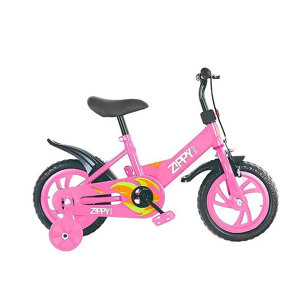 Bike Infantil Aro 12 Rosa Rodinhas Equilíbrio Menino Menina