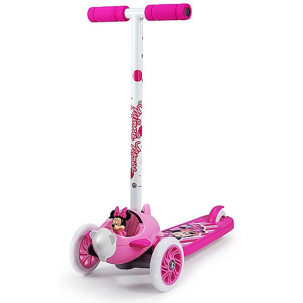 Patinete Infantil 3 Rodas Feminino Minnie Led Rosa Menina