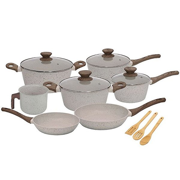 Conjunto Panela Indução Cerâmico Cook 10pç Revestida Tampa