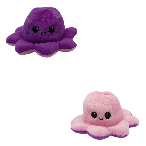 Pelúcia Polvo Rosa E Lilás - Macio E Reversível