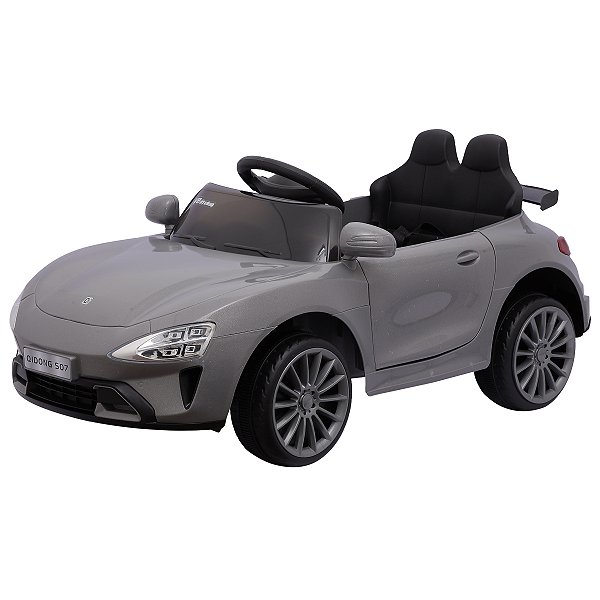 Carro Elétrico Infantil ZU-7 12V Cinza Esportivo com Controle Remoto, Suporta 30 kg, Para Crianças a partir de 3 anos Zippy