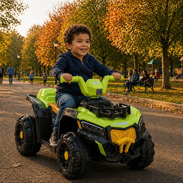 Mini Quadriciclo Elétrico Infantil 6v Verde Adventure Com Led E Som Unitoys