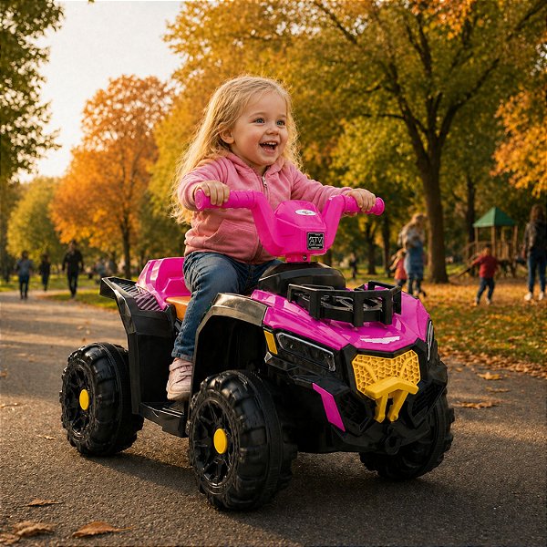 Mini Quadriciclo Elétrico Infantil 6v Rosa Adventure Unitoys