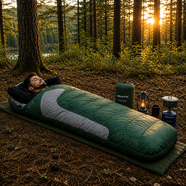 Saco De Dormir Nautika Freedom Solteiro Térmico Com Capuz