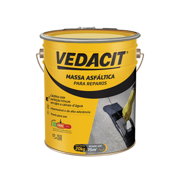 Carbolástico 2 Massa Asfáltica Reparo Balde 20kg - VEDACIT