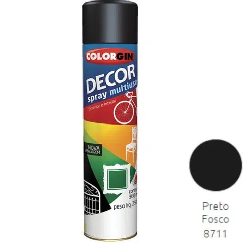 Tinta Spray Colorgin Decor Preto Fosco - SHERWIN WILLIANS