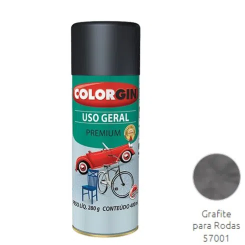 Tinta Spray Colorgin Uso Geral Premium ME Grafite para Rodas - Sherwin Williams